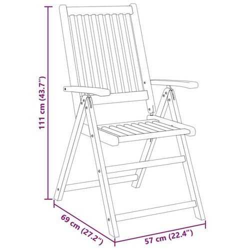 5-teiliges Gartentisch-Set aus massivem Akazienholz, faltbar vidaXL - Bild 9 von 9