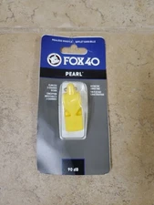 FOX 40 PEARL PEALESS (no ball) SAFETY WHISTLE Yellow Argo BRAND NEW Sealed