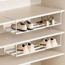 Expandable Hanging Shoe Rack Organizer for Closet, Adjustable Shoe Rack under Ca