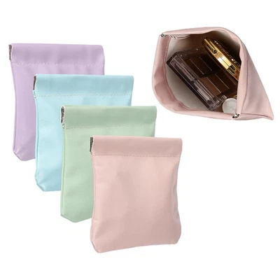 4 Stück Leder Münztasche, kleine Geldbörse für Squeeze, Pink,Lila,Blau,Grün - Bild 1 von 4