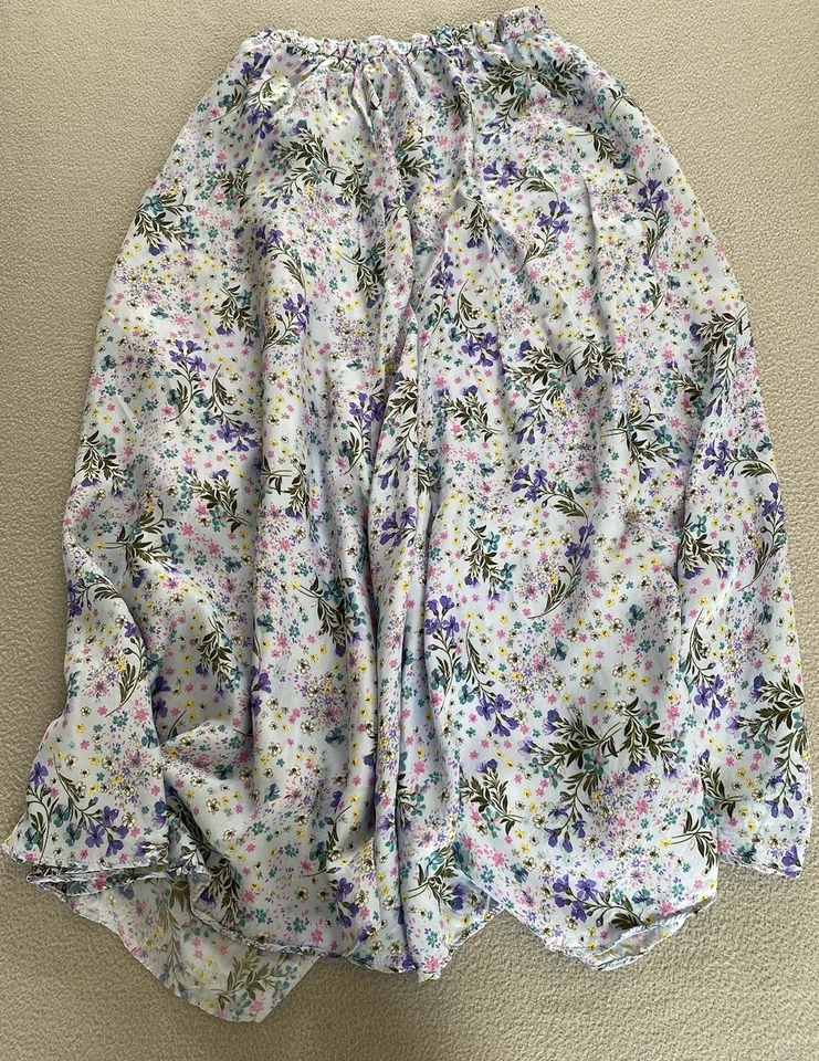 ZARA SKIRT WOMENS SZ SMALL 10 PURPLE FLORAL FLOATY MIDI 33” SEE DETAIL - Image 2 of 4