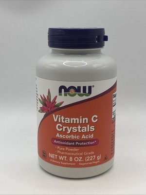 NOW Foods Vitamin C Crystals Ascorbic Acid 100% Pure Powder 8oz. 2028 Exp