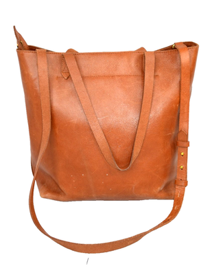 madewell leather bucket bag