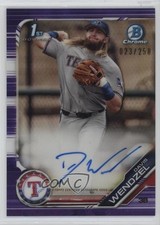 2019 Bowman Draft Chrome Pick Purple Refractor 23/250 Davis Wendzel Auto 2a9