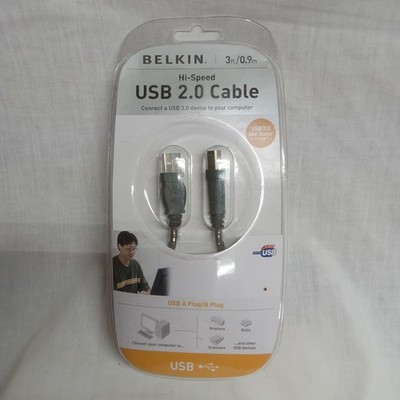 Belkin NEW Hi Speed USB 2.0 Cable 3 Ft. USB A Plug B Plug 