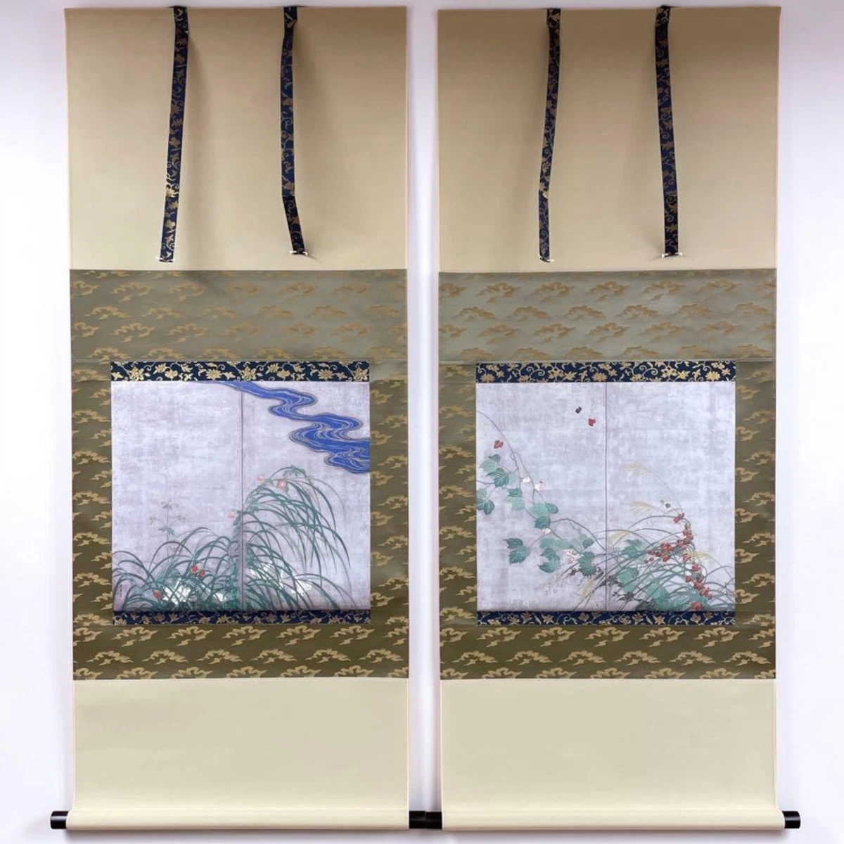 古董复制品古董日本画作、画卷| eBay