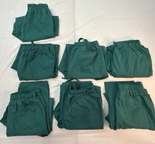 Lot Of 7 Pair Fundamentals Spruce Green Scrub Pants Size Large Drawstring
