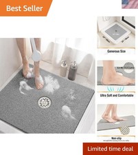 Square Shower Mat, 24 x 24 Inch Non Slip Bath Mat for Tub, Soft PVC Loofah Ba...