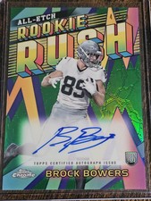 2024 Topps Chrome Brock Bowers RC AllEtch Rookie Rush AUTO GREEN Refractor 41/99