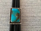 Vtg Sterling Silver 925 Navajo Chunky Turquoise Ring~Size 11.5~ Artist Signed