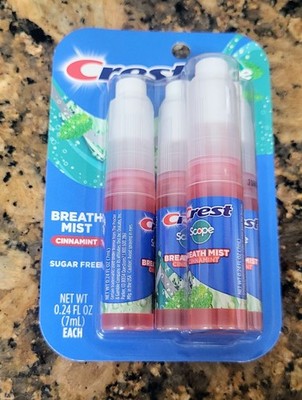 Crest SCOPE CINNAMON CinnaMint Breath Mist Spray Long Lasting 4 pk 0.24fl oz  