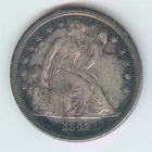 1842 U.S. SEATED LIBERTY DOLLAR - SILVER - KM#71 - TARNISH - EXTRA FINE PLUS