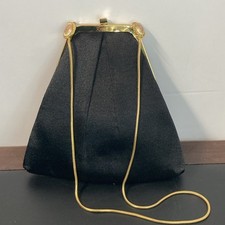 ANDE&rsquo; Black Satin Gold Hardware Courting Couple Embellishment Juliard 50&rsquo;s Ande
