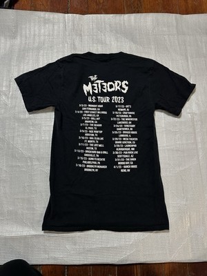 The Meteors Psychobilly band US Tour 2023 T-Shirt Black Men's Size SMALL 