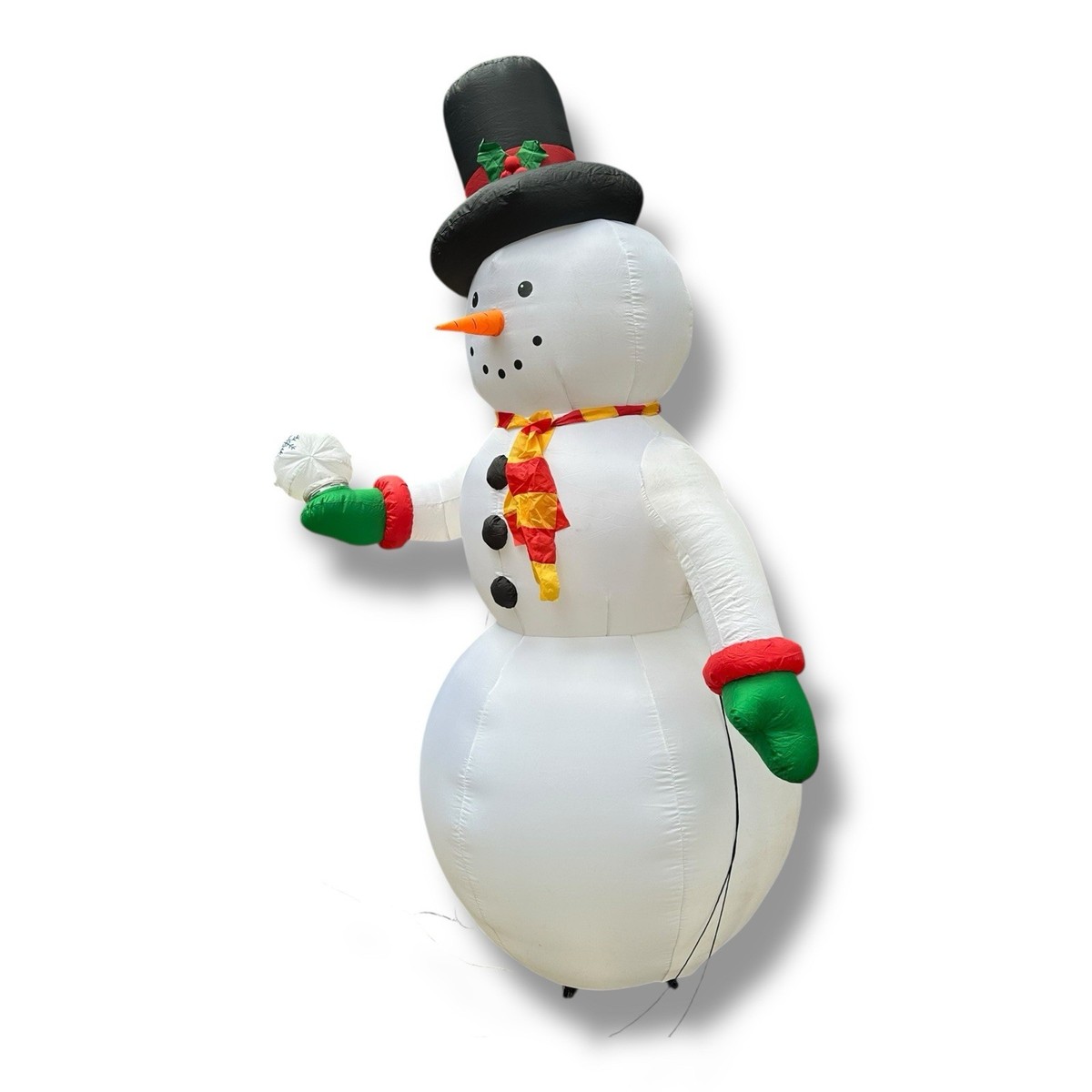 Gemmy 8ft Airblown Snowman Spinning Snowball Inflatable Lights Up
