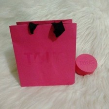 Joyero de cartón vacío fucsia pequeño TOUS con bolsa de papel a juego