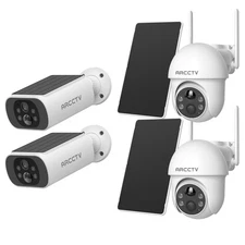 ARCCTV 4MP WiFi6 Wireless Security Camera Solar Battery Powered,PIR Human Detect