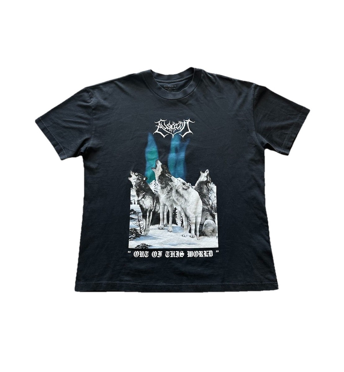 Men's Medium T-Shirt Oversized Graphic AllSaints Wolf Tee 100