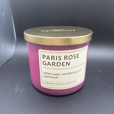 Huntington Home Garden Rose 3 Wick Soy Blend Scented Candle, New