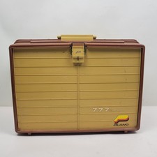 Vintage Plano 777 Tackle Box 5  6 Drawer Storage Organizer Tan Brown