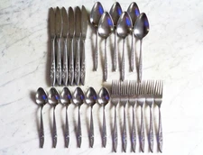Ekco Eterna Carolyn Custom Stainless Japan 24 Piece Set Knives Forks Spoons