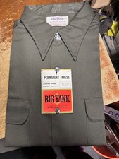 Big Mac Work Shirt Permanent Press Deadstock 1960's XL 17 35, Dark Green