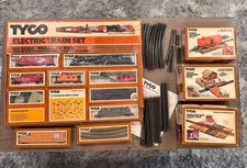 VTG Huge Lot HO Scale TYCO Electric Train Set, Cars, Track, Signs, Depot, Access
