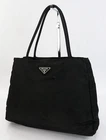 Authentic PRADA Black Nylon Tote Bag Purse #63736