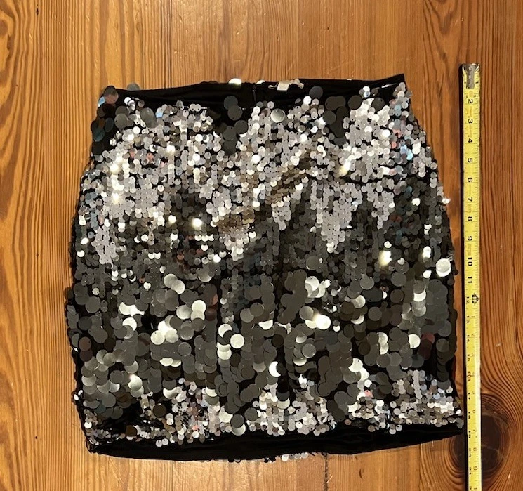 Minifalda Flying Tomato astilla lentejuelas pieza llamativa glamour festivo brillante talla L Foto 4 de 4