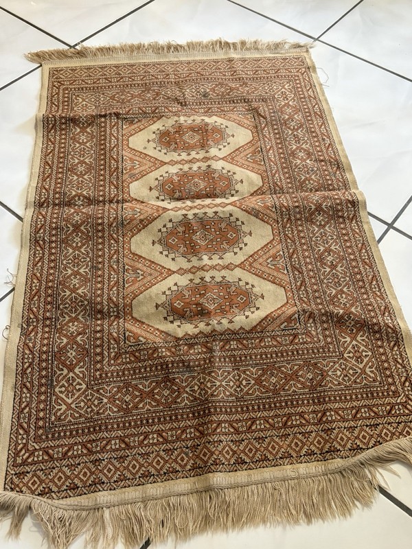 Traditional Medallion Middle Eastern Oriental Prayer Rug Carpet Brown  27”x45”