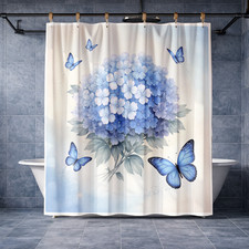 2D Flat 1pc a 2D Flat Spring-Themed Shower Curtain Featuring 2D Flat