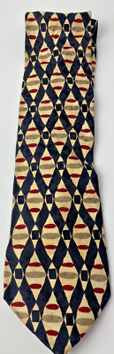Di Bazzato 100% Italian Silk Men s Necktie Geometric Pattern Retro Preppy