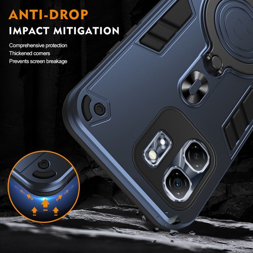 For Infinix Hot 50i / Smart 9 4G 6.7" Hybrid Ring stand Armor Back TPU+PC case - Picture 3 of 27