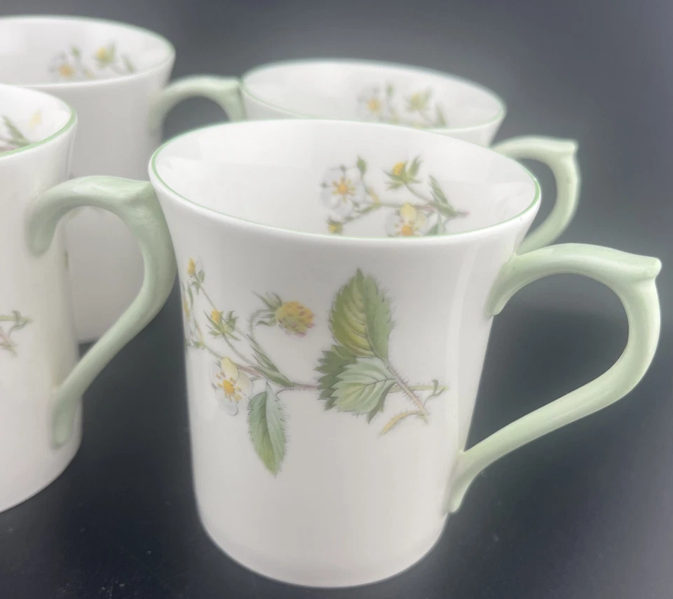 Queens Fine Bone China England Rosina Floral Tea Coffee Cup Set of 4 - Image 2 of 4