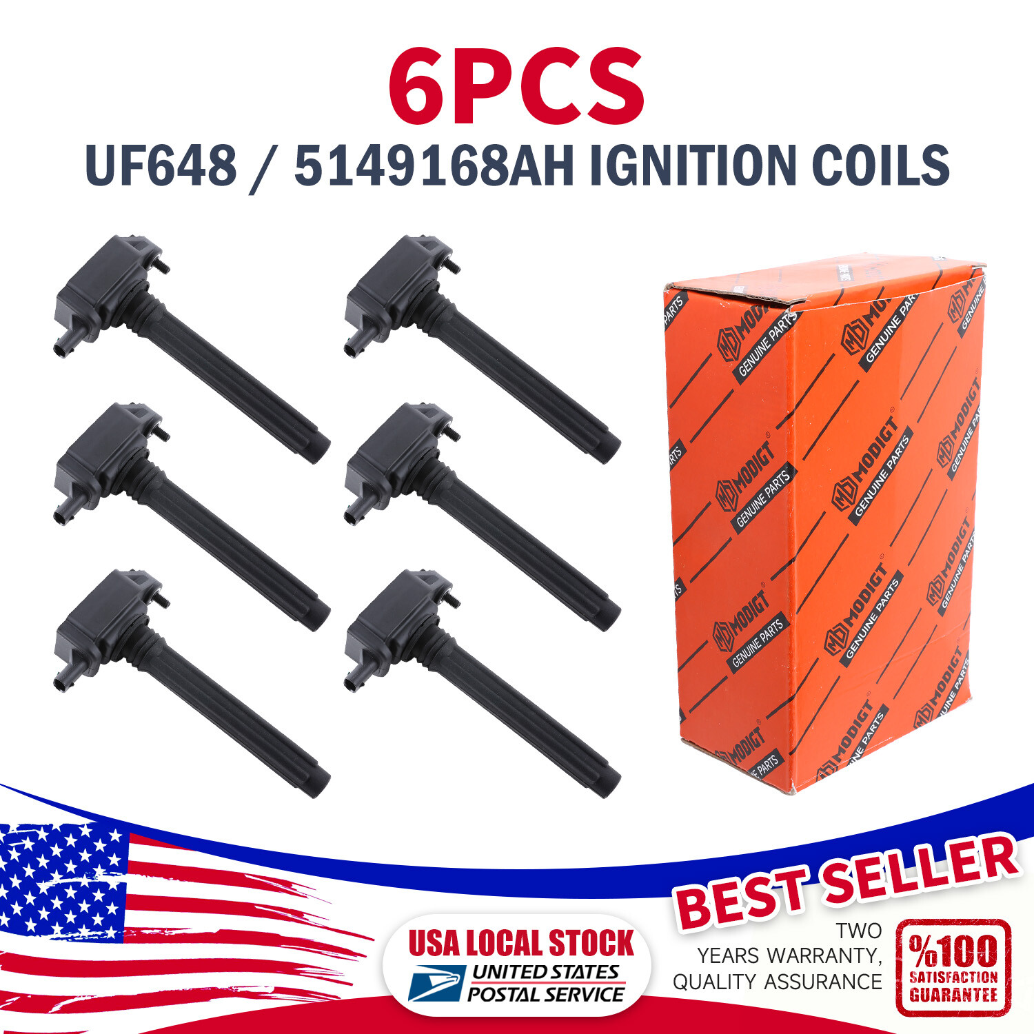 6PCS Performance Ignition Coil Set for Chrysler Dodge Jeep Ram 3.2L 3.6L V6 UF648