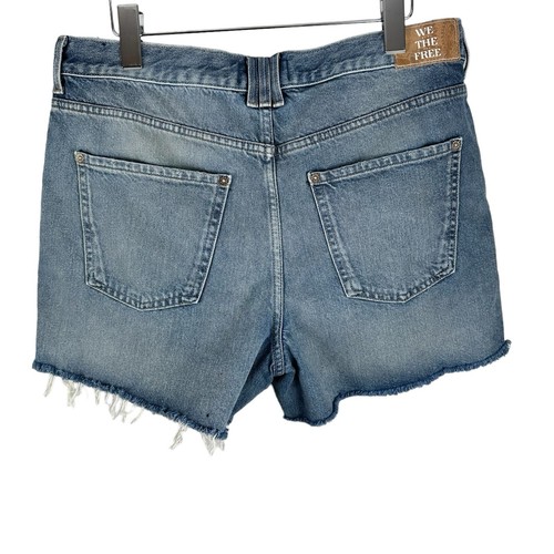 Free People We The Free Jeansshorts Größe 32 Knopf hoher Bund roher Saum abgenutzt - Bild 7 von 14