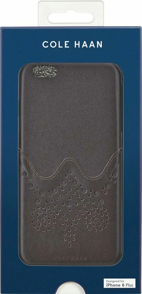 НОВЫЙ кожаный чехол Cole Haan Brogue для iPhone 6 Plus / 6s Plus ТЕМНО-ЖАРЕНЫЙ КОРИЧНЕВЫЙ - Изображение 4 из 4