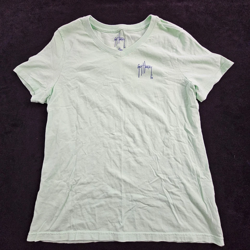 Guy Harvey Light Green Short Sleeve T-Shirt Women's L - Image 2 of 4