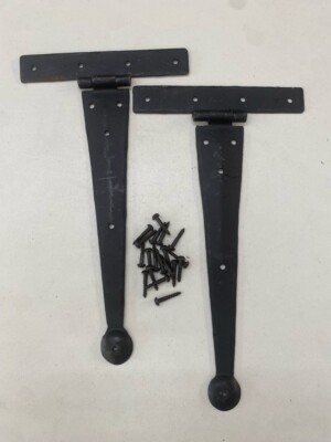 T-Stück Scharniere mit geschliffenem Ende 1 Paar Vintage Retro Look handgeschmiedet 9'' T-Riemen gewachst 826