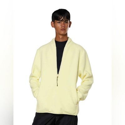 Rains Fleece Jacket Outerwear Streetwear Breathable Pale Yellow Unisex L NWT