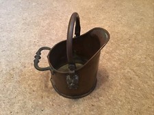 Vintage Copper And Brass Mini Coal Skuttle