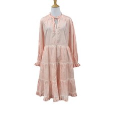 Anthropologie Othilia Desdemona Dress Womens S Peach Keyhole Neck Tiered Ruffled