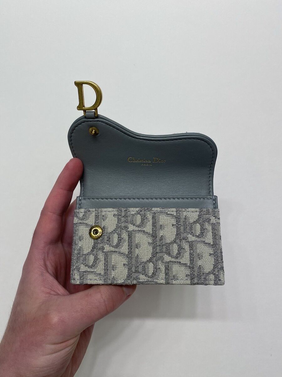 Christian Dior Gray Oblique Jacquard Saddle Flap Wallet | eBay Christian Dior Gray Oblique Jacquard Saddle Flap Wallet | eBay
