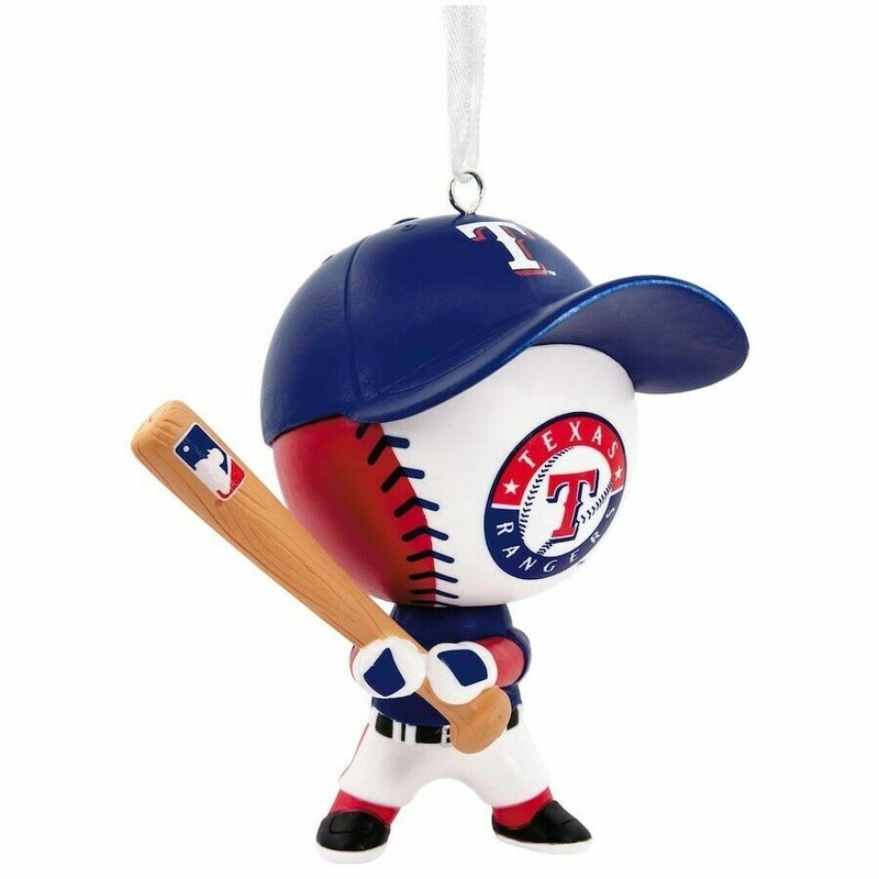 Texas Rangers MLB Bouncing Buddy Baseball Bobblehead Hallmark Ornament NIB