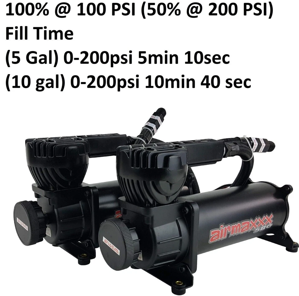 Complete Air Lift 3H 3/8 Air Ride Kit Black 580 Fits 1971–1996 GM B-Body - Image 4 of 4