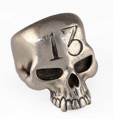 The Great Frog Sterling Silver Skull Biker Ring Size 