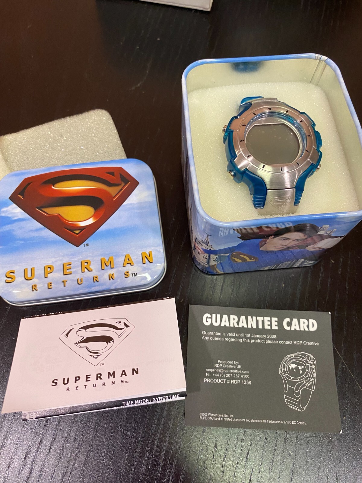 NIB Superman World Time Watch Warner Bros Limited Edition 2006