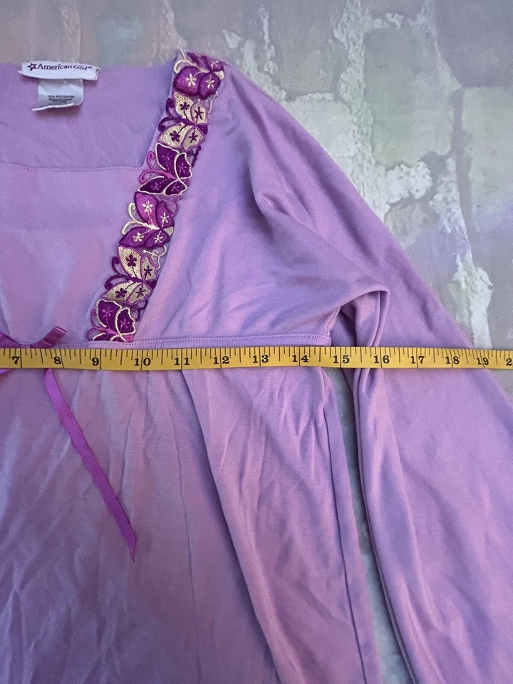 American Girl Julie Boho Top Size L (14-16) Pink Butterfly Sleeves Embroidered - Image 4 of 4