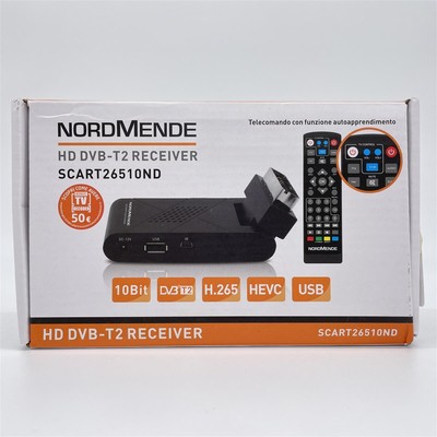 Decoder Mini Digitale Terrestre Scart DVB-T2 180° USB HDMI Full HD H265 HEVC tel