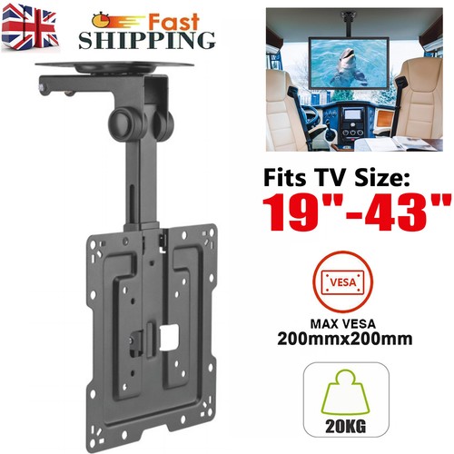 Ceiling TV Roof Mount Bracket Campervan Folding Swivel Tilt For 19"43